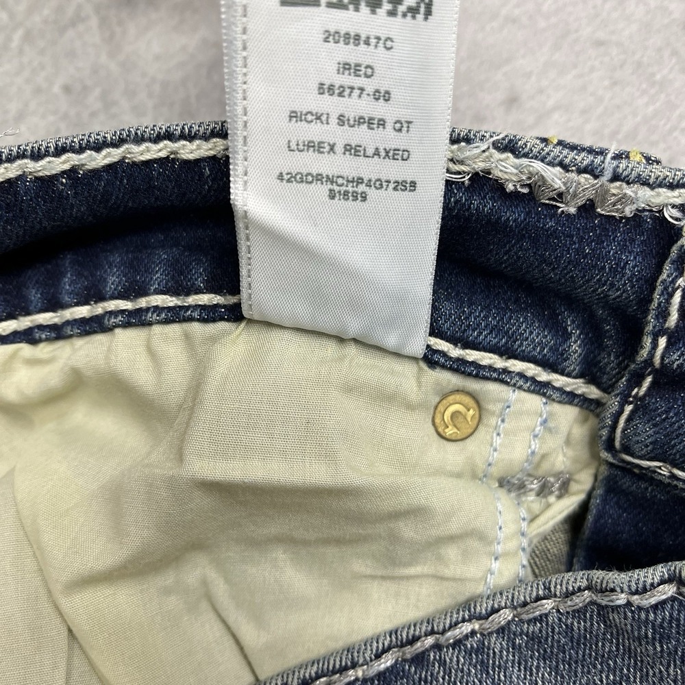 True Religion Jeans Womens 26 Fits 29x32 Ricki Lurex Relaxed Straight Super QT - Picture 11 of 16